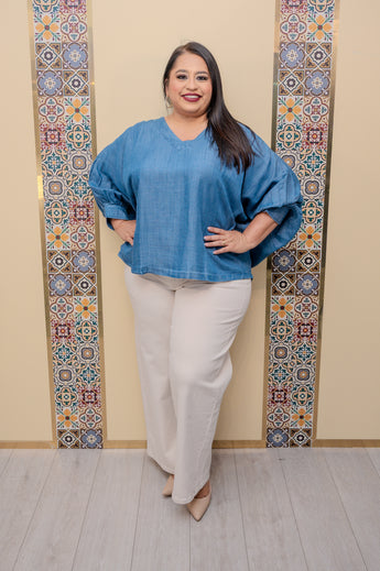Medium Denim Oversize Top