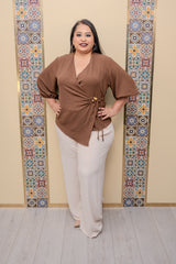 Chocolate Wrap Blouse