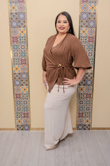 Chocolate Wrap Blouse