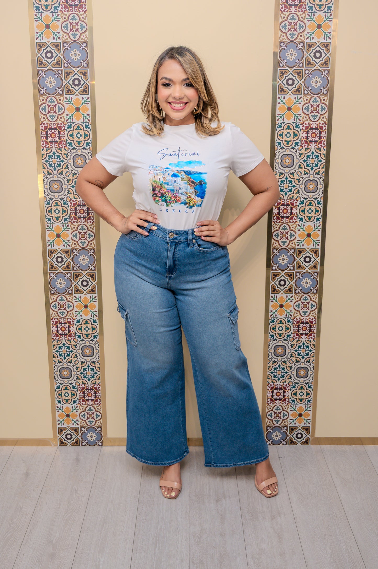 Santorini Graphic Top