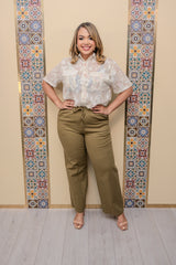 Olive Pull On Pants