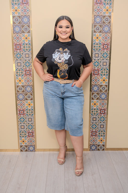 Black Minnie Mouse Graphic Shirt