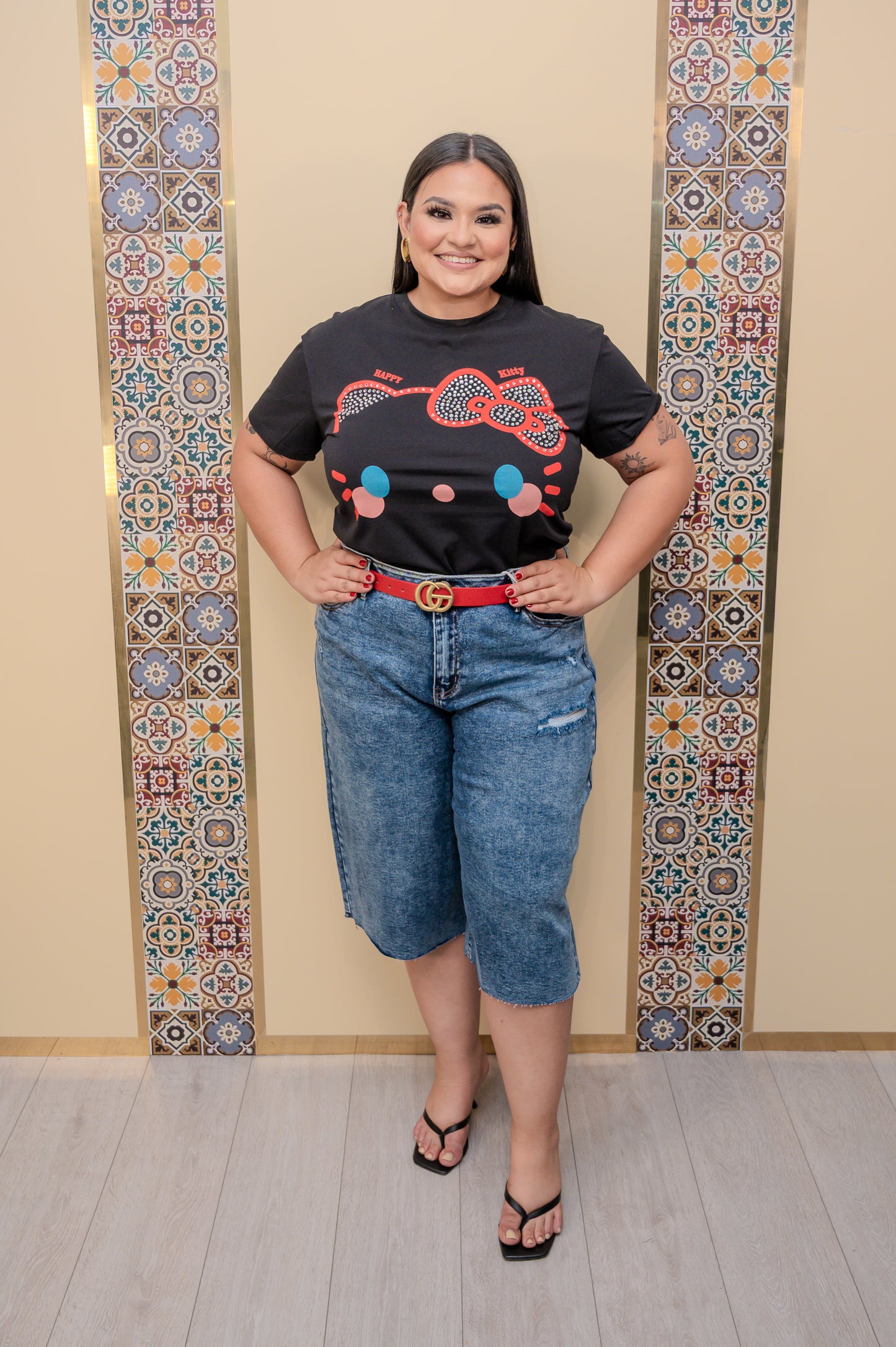 Black Hello Kitty Graphic Shirt