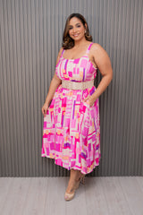 Fuchsia Mix Floral Maxi Dress