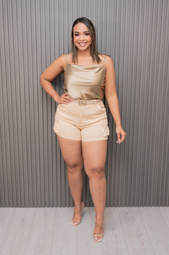 Champagne Spaghetti Strap Top