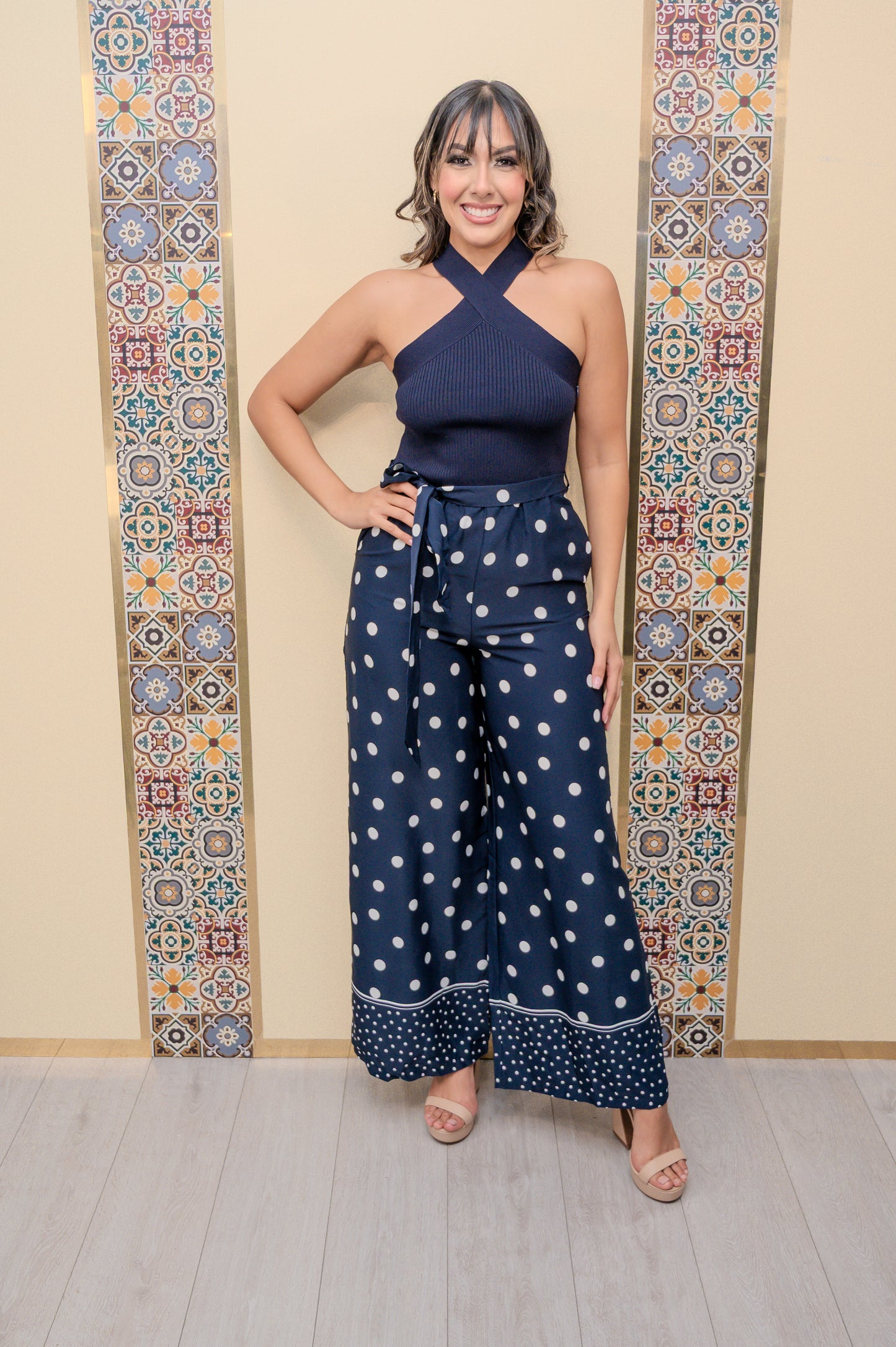 Navy Polka Dots Jumper