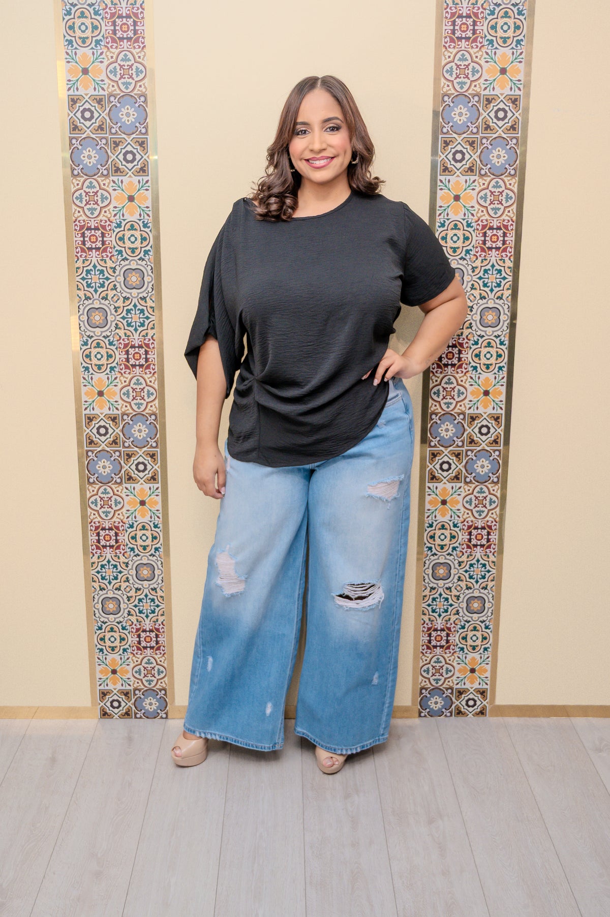 Black Short Sleeve Blouse