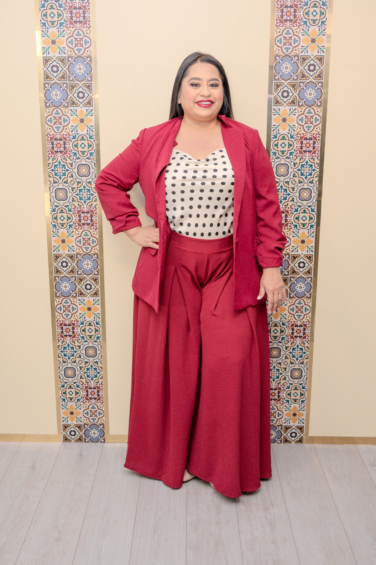 Burgundy Long Blazer
