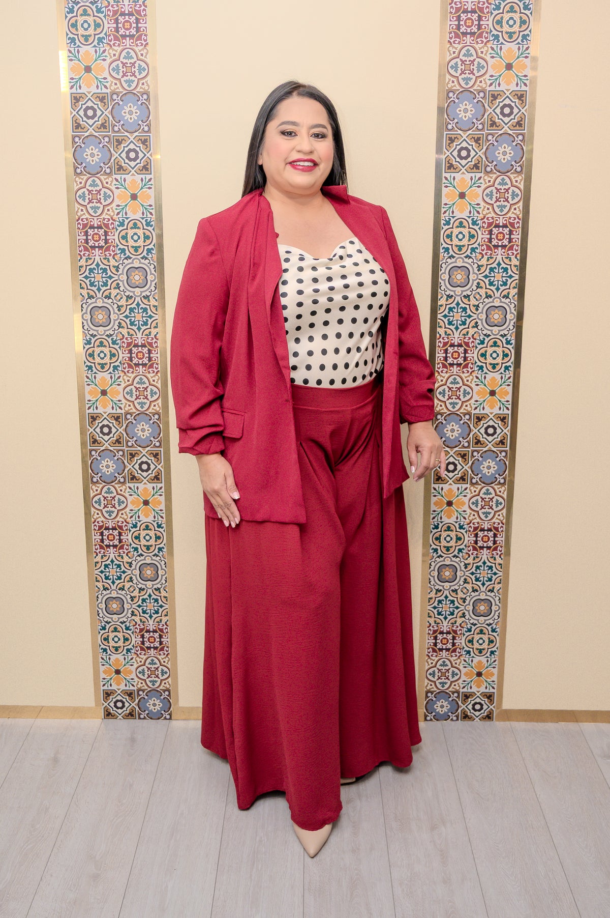 Burgundy Long Blazer
