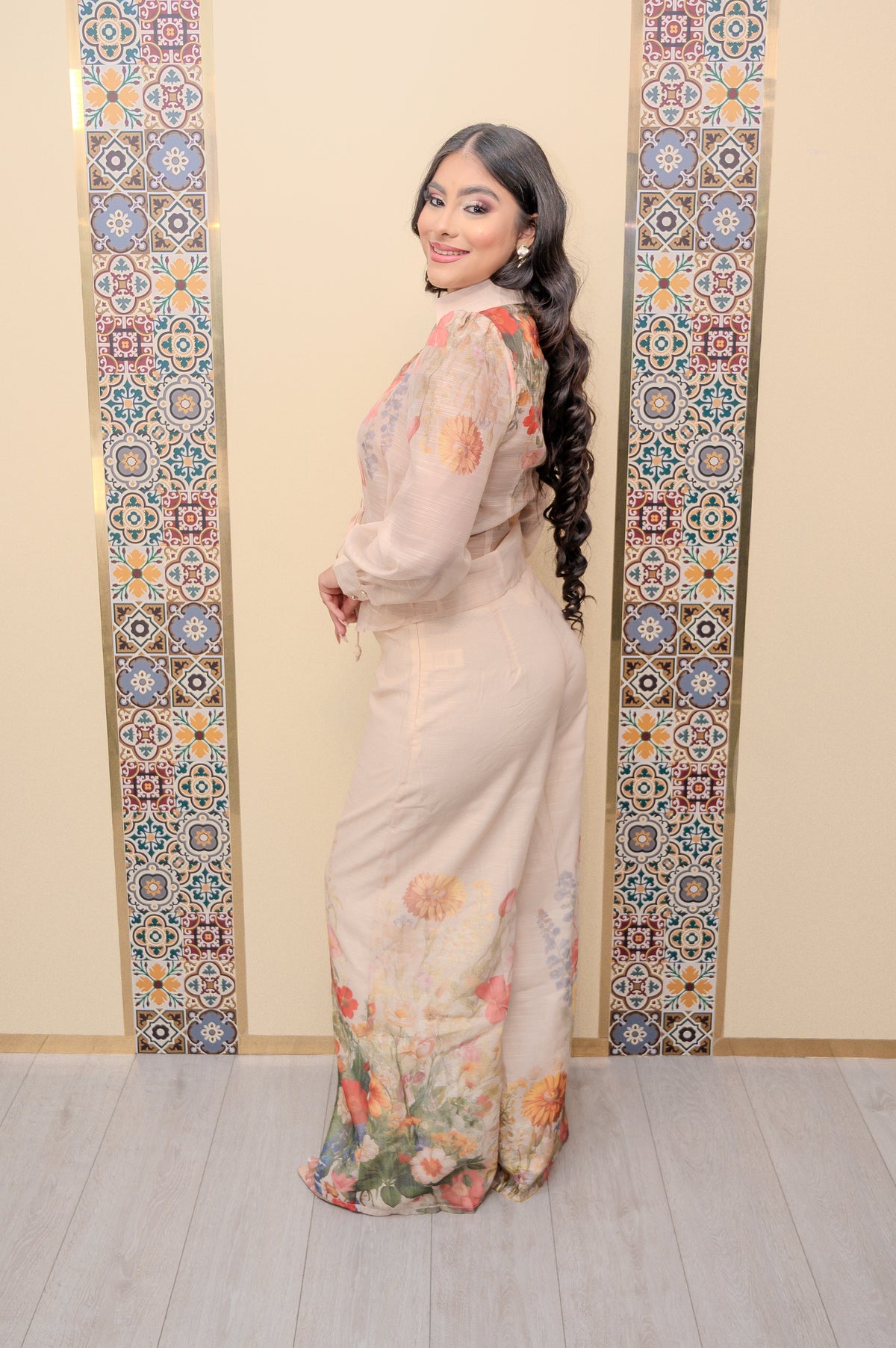 Sand Printed Top and Pants Set