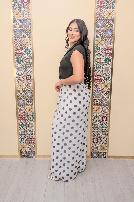 Black Polka Dots Loose Fit Jumper