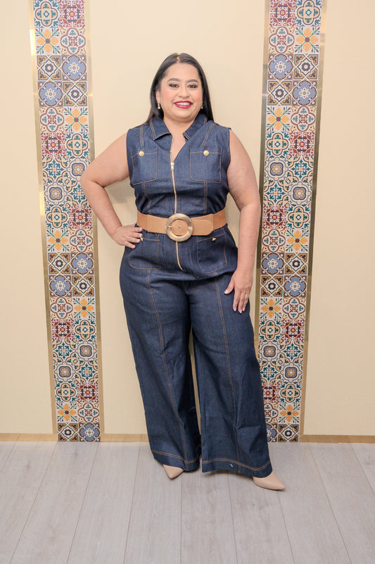 Dark Denim Sleeveless Jumper