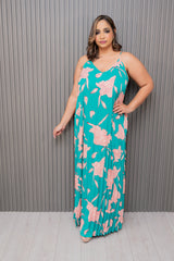 Jade Green Floral Cami Maxi Dress