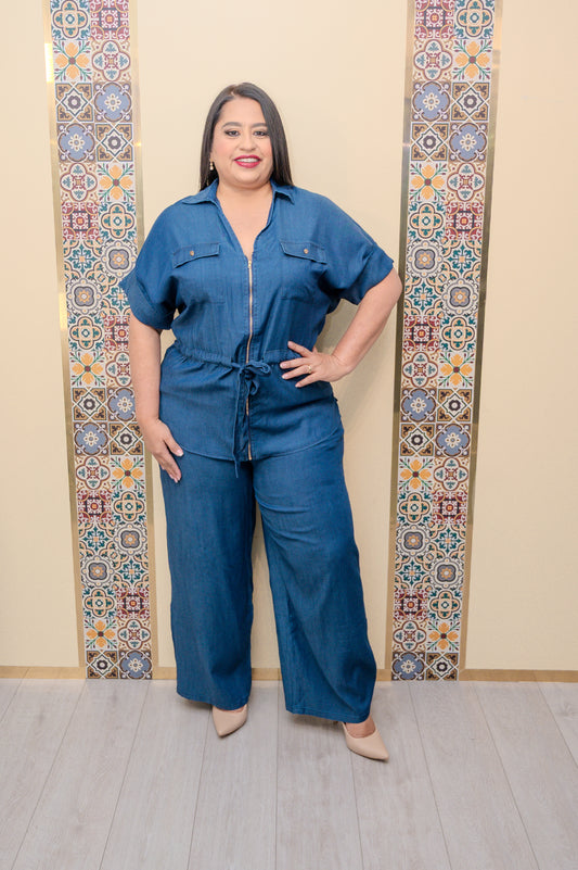 Denim Pants Set
