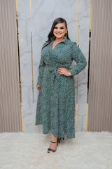 Hunter Green Polka Dots Surplus Maxi Dress