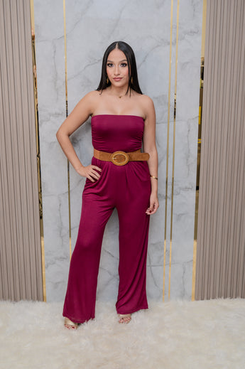 Wine Tube Top Strapless Jumper