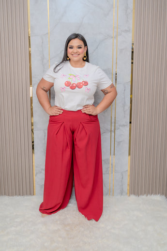 White Cherry and Bows Graphic Shirt