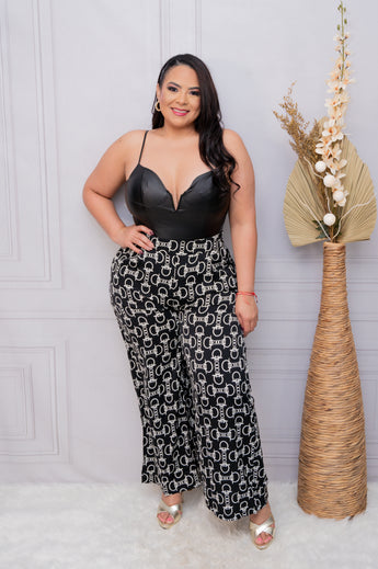 Black Faux Leather Bodysuit