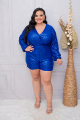 Royal Blue Sequin Romper