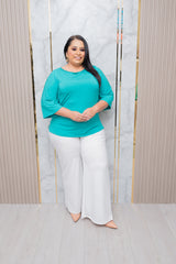 Teal Shift Blouse with Stones