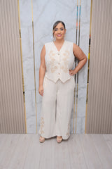 Crème Linen Top and Pant Set