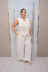 Crème Linen Top and Pant Set