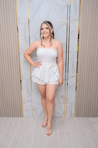 White Tube Romper