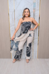 Ivory Black Printed Chiffon Jumper