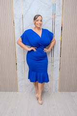 Royal Pleated Midi Dress