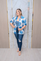 Blue Mix Button Down Shirt