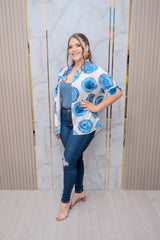 Blue Mix Button Down Shirt
