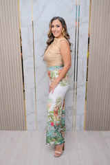 Ivory Tropical Wide Leg Pants