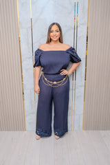 Navy Top and Pant Set