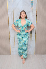 Green Tropical Top and Pant Set