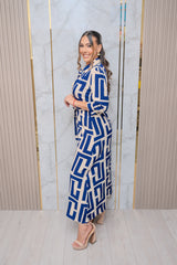Blue Long Sleeve Button Down Maxi Dress