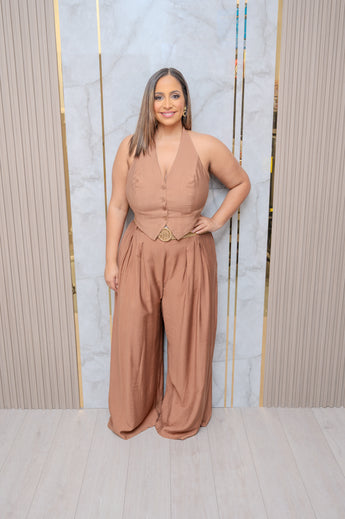 Mocha Vest and Pant Set