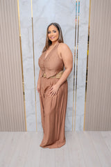 Mocha Vest and Pant Set