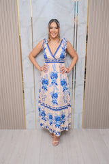 Blue Floral Maxi Dress