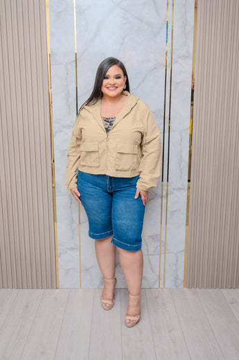 Khaki Windbreaker Jacket