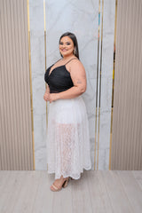 White Lace Midi Skirt