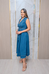 Dark Denim Button Down Maxi Dress