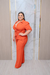 Rust Blouse and Pant Set