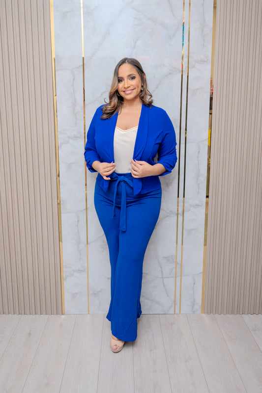 Royal Blue Front Tie Pants