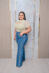 Sage Mesh Top