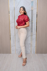 Beige High Waisted Pants