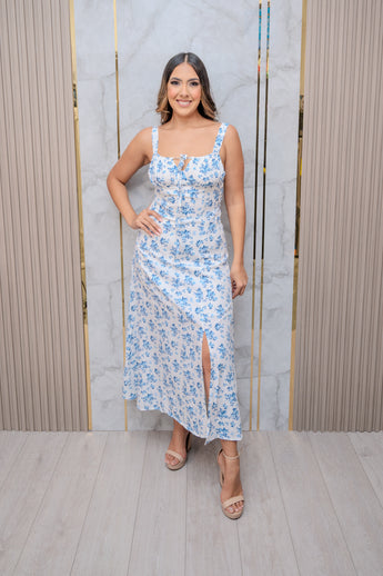 Blue Floral Maxi Dress