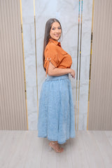 Rust Short Sleeve Blouse
