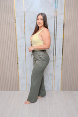 Green Front Tie Pants