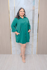 Forest Green Button Down Dress
