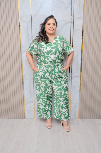 Green Leaf Print 2-piece Set
